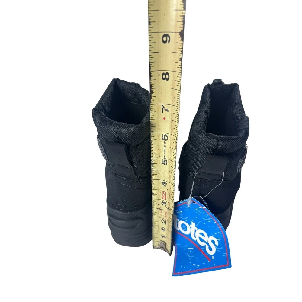 Totes Taelor Black Winter Snow Boots Toddler Size 6 Hook‎ Loop Bungee Toggle NEW
